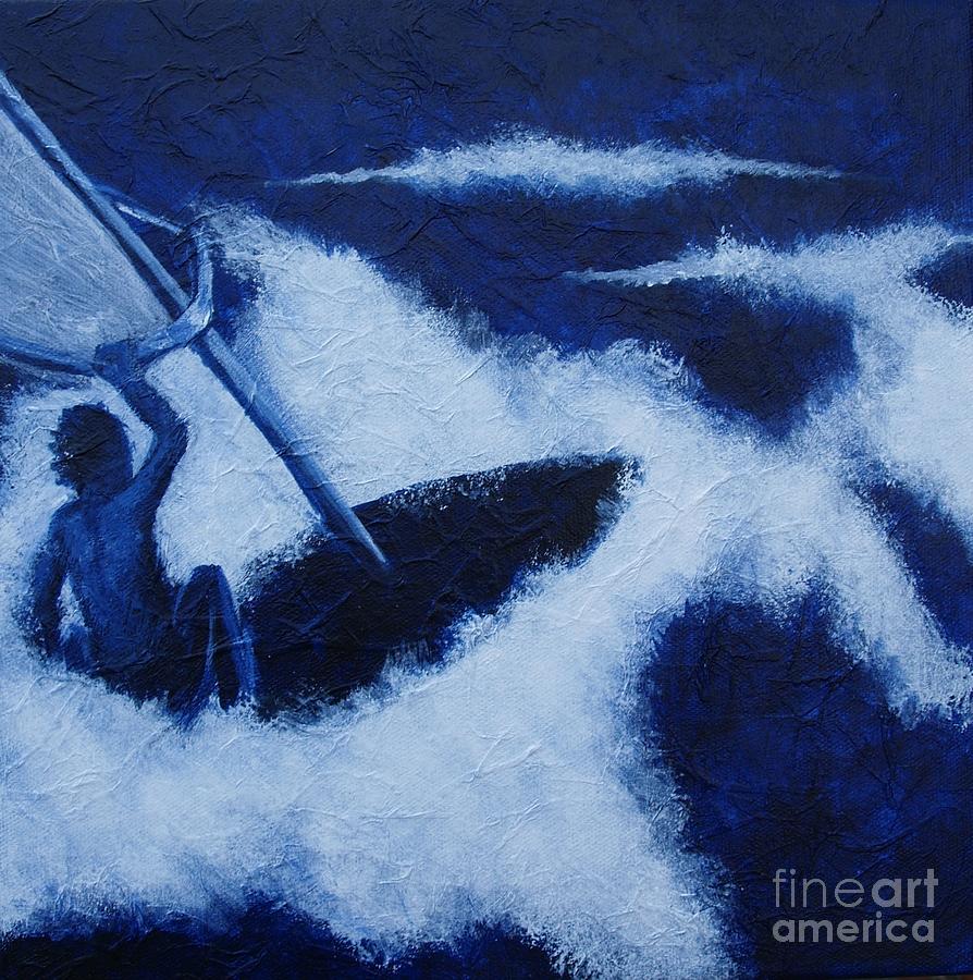 Windsurfing Painting - Straight forward by Lisbet Damgaard
