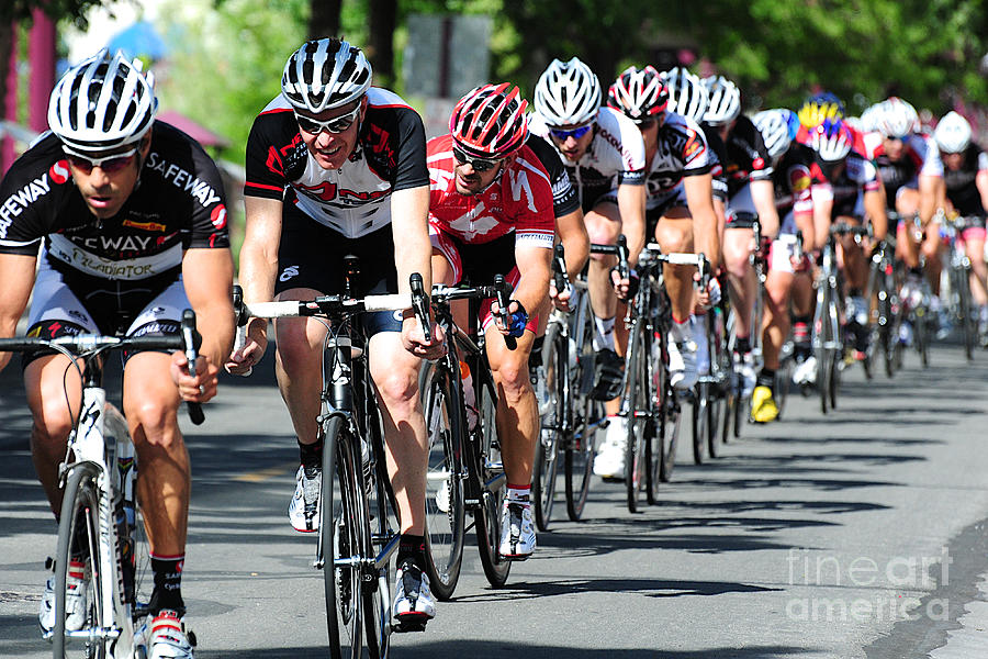 Straight line of Racers Photograph by Vinnie Oakes - Fine Art America