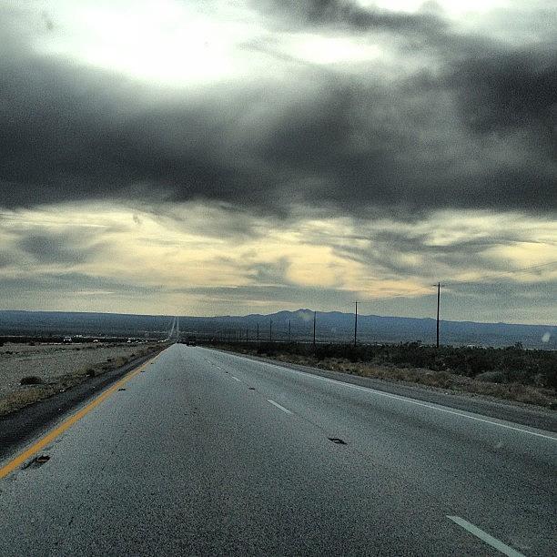 Desert Photograph - Straight Shot. Interstate 15 - by Joshua Johnson