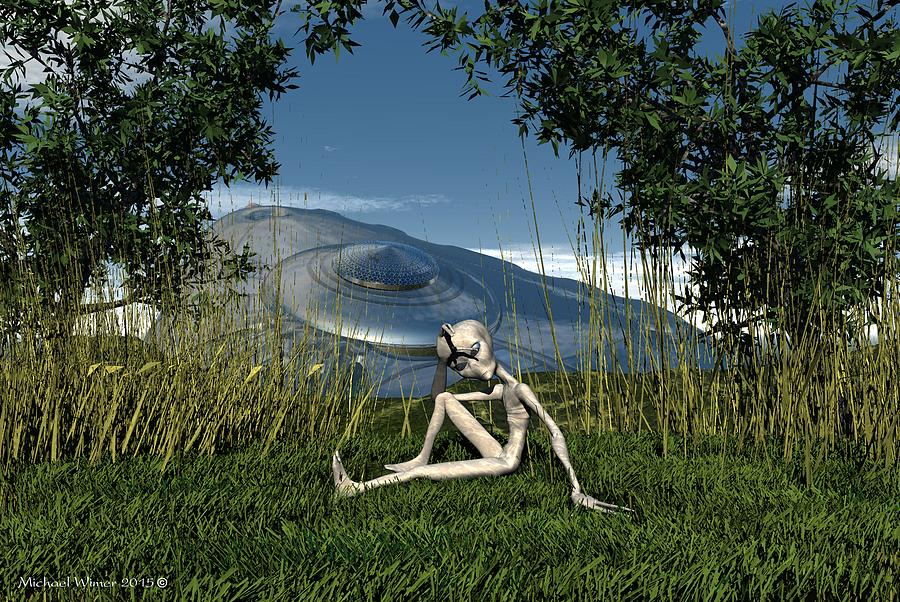 Science Fiction Digital Art - Stranded On Earth by Michael Wimer