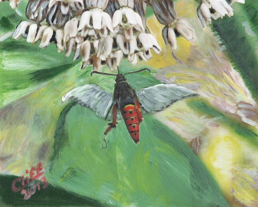 Strange Bug at Flowers Painting by Cliff Wilson
