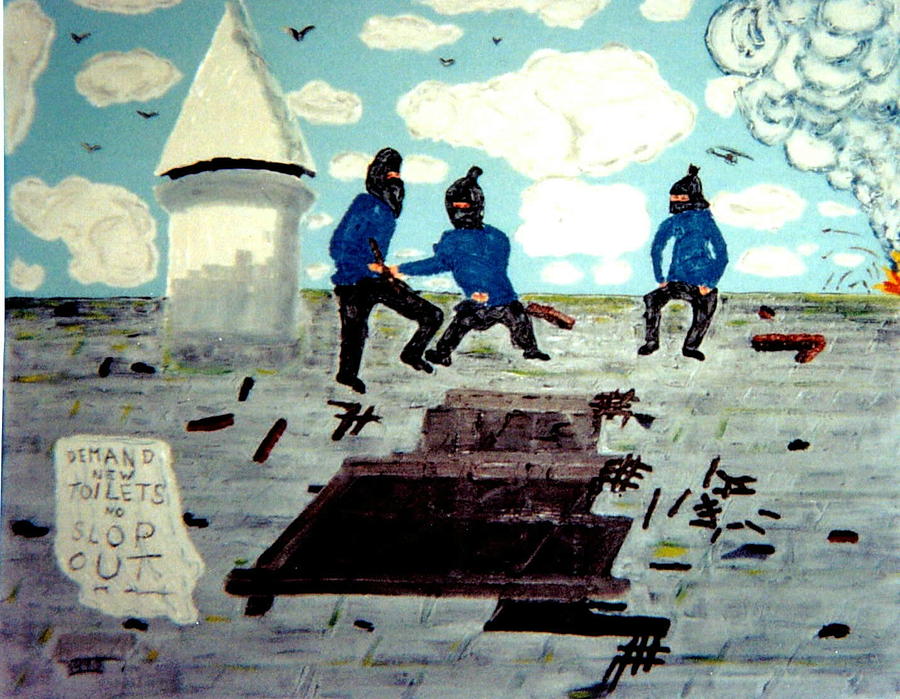Strangeways Prison Riots Uk.1990s Painting