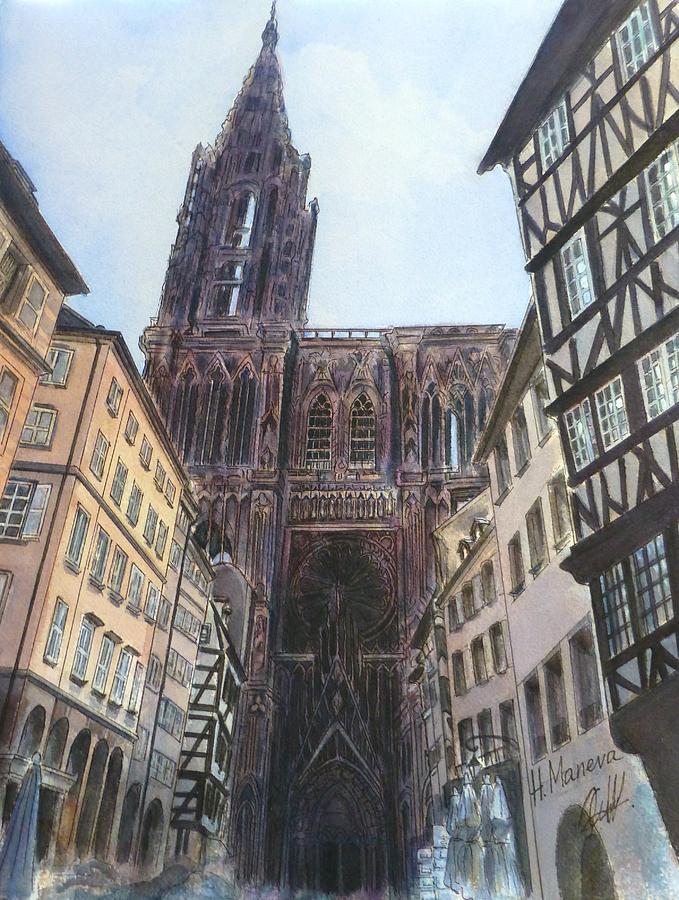 Strasbourg Cathedral Painting by Henrieta Maneva