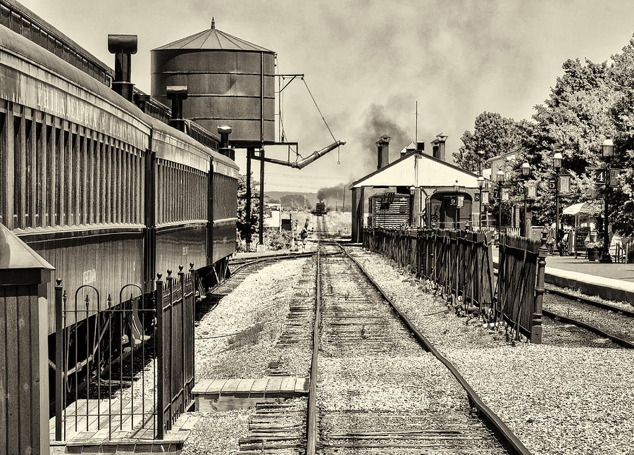Strasburg Railroad in Sepia - Lancaster County Photograph by Bill Cannon