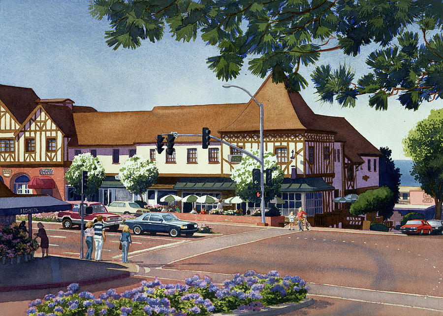 Stratford Square Del Mar Painting by Mary Helmreich