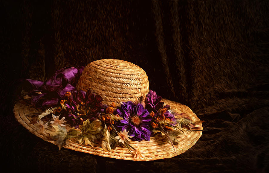 Flower Photograph - Straw Hat and Flowers by Ivelina G