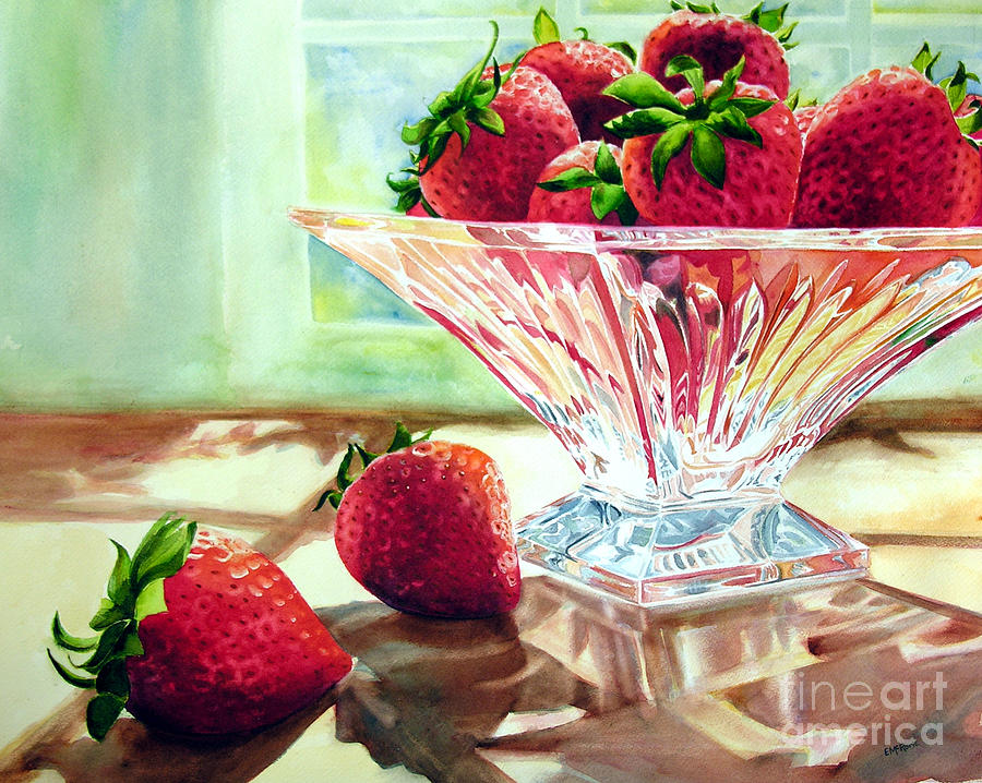 Strawberries And Crystal Painting By Elizabeth Mcrorie - Fine Art America