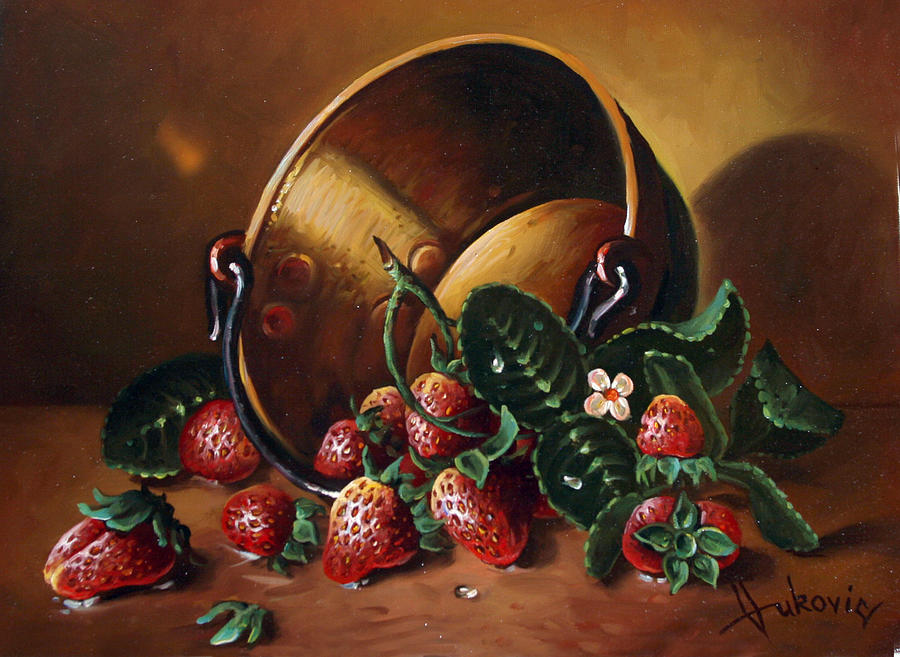 Still Life Painting - Strawberries by Dusan Vukovic