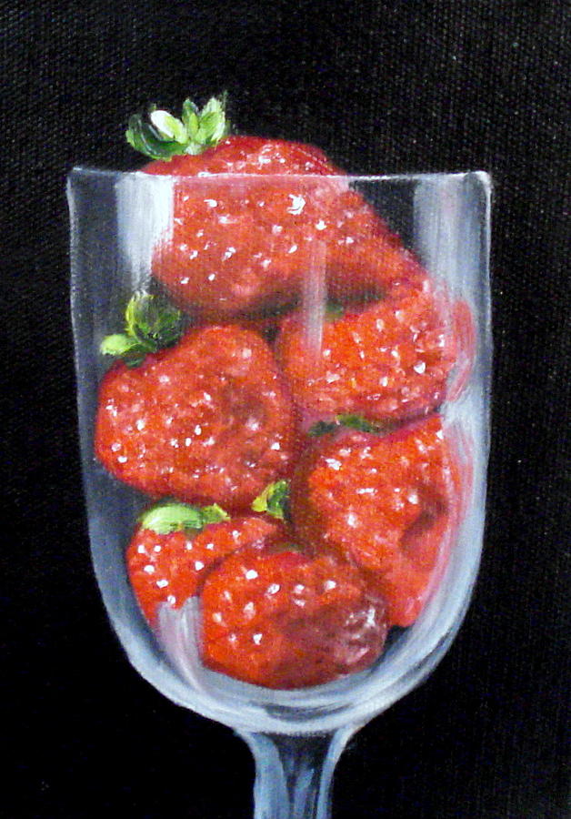 Strawberries in Goblet SOLD Painting by Susan Dehlinger