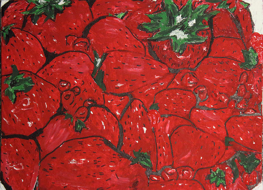 Strawberry Painting - Strawberries by Katrina Ricci
