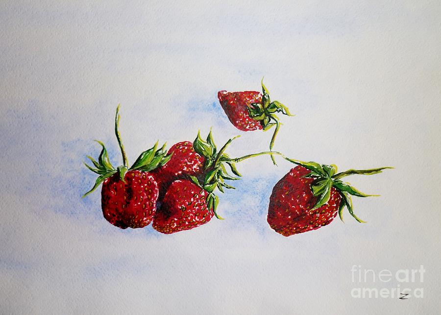 Strawberries  Painting by Zaira Dzhaubaeva