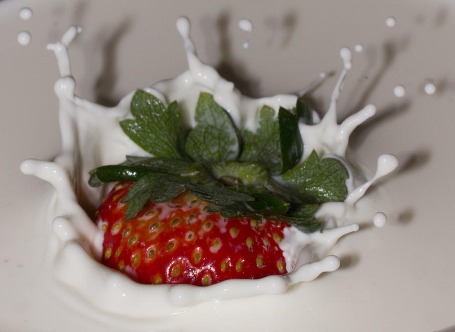 Strawberry and Cream Photograph by Cathy Donohoue
