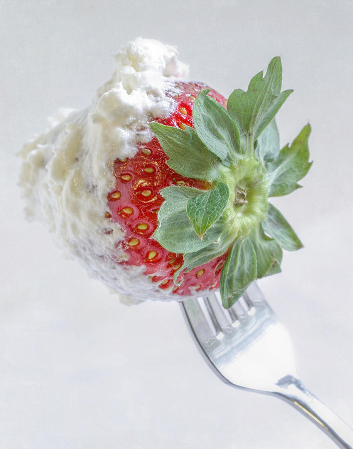 Strawberry and Whipped Cream Photograph by David and Carol Kelly