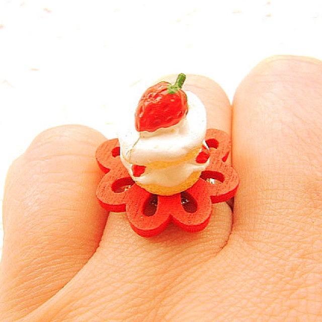 Cake Photograph - Strawberry Cake @etsy Jewelry Store by Futoshi Takami