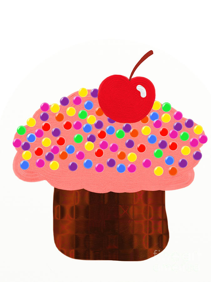 Strawberry Cupcake Digital Art by Andee Design