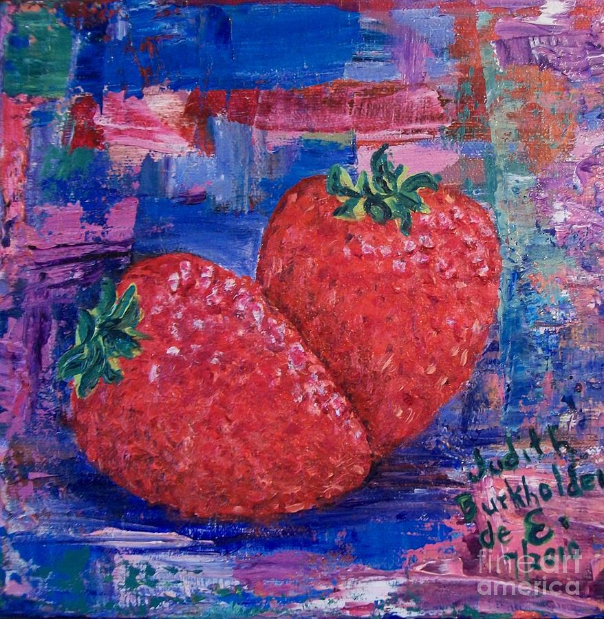 Strawberry Duet - SOLD Painting by Judith Espinoza
