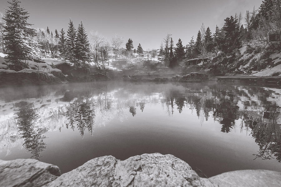 Strawberry Hot Springs Photograph - Strawberry Hot Springs monochrome by Chelsea Stockton