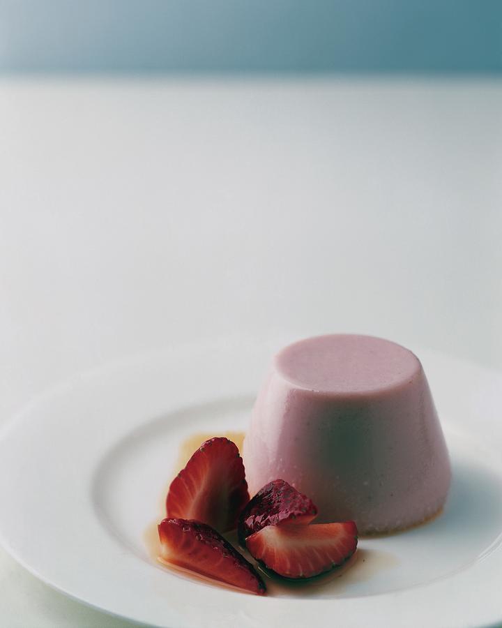 Strawberry Panna Cotta With Strawberry Compote Photograph by Romulo Yanes