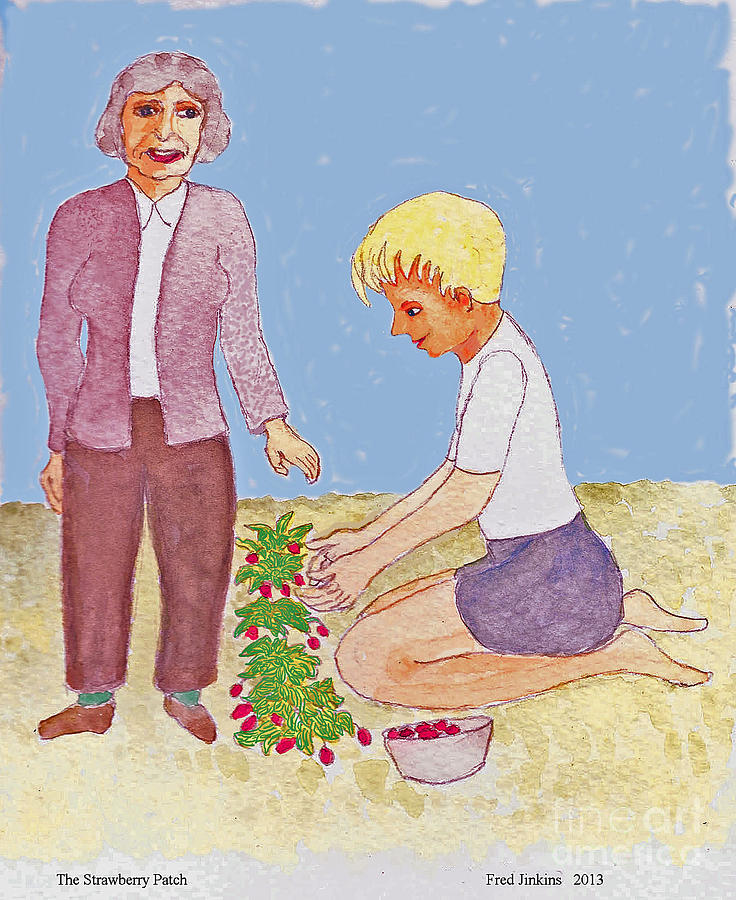 Strawberry Painting - Strawberry Patch by Fred Jinkins