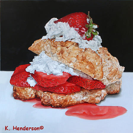 Still Life Painting - Strawberry Shortcake by K Henderson by K Henderson