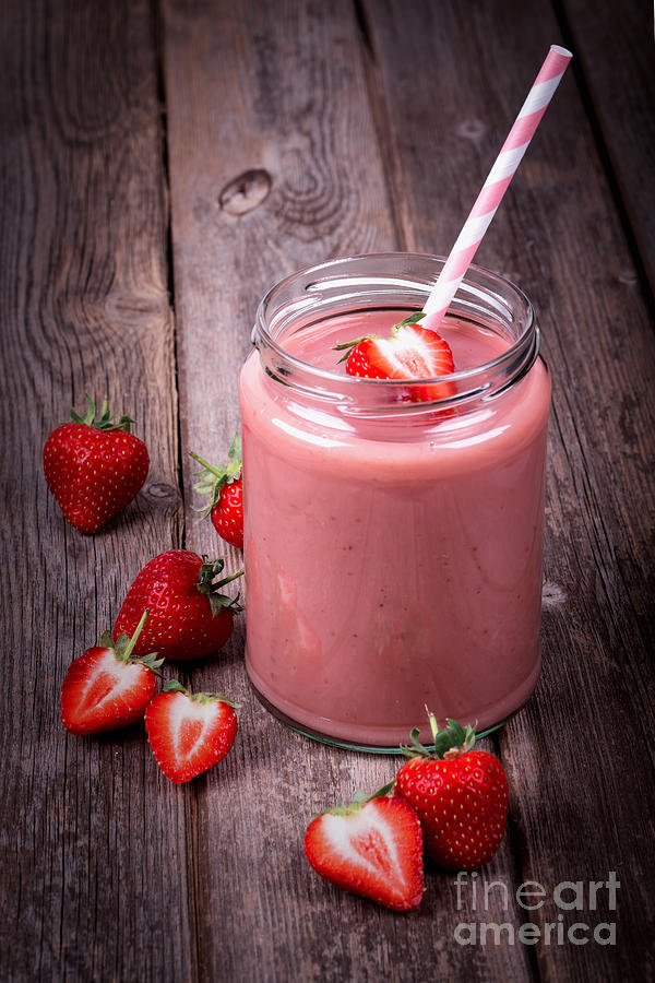 Strawberry smoothie Photograph by Jane Rix