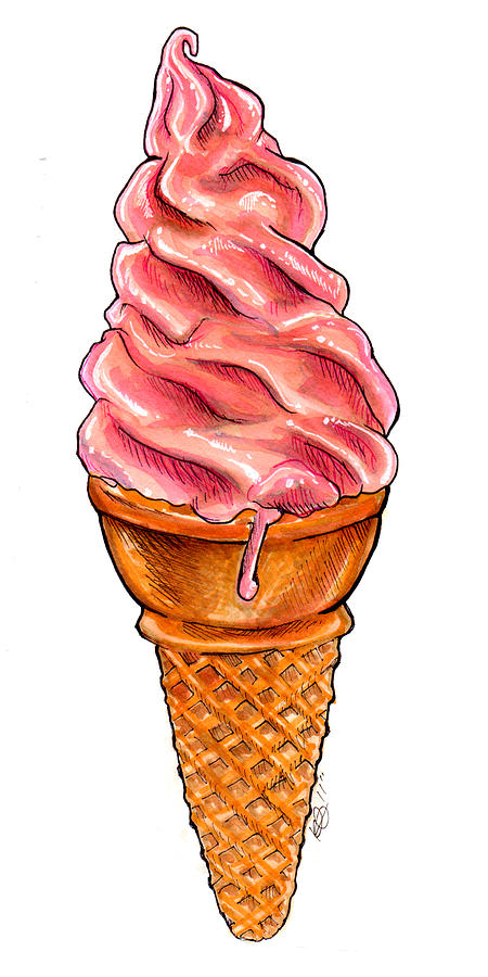 Strawberry Soft Serve Drawing