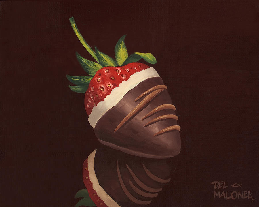 Strawberry Surprise Painting by Del Malonee