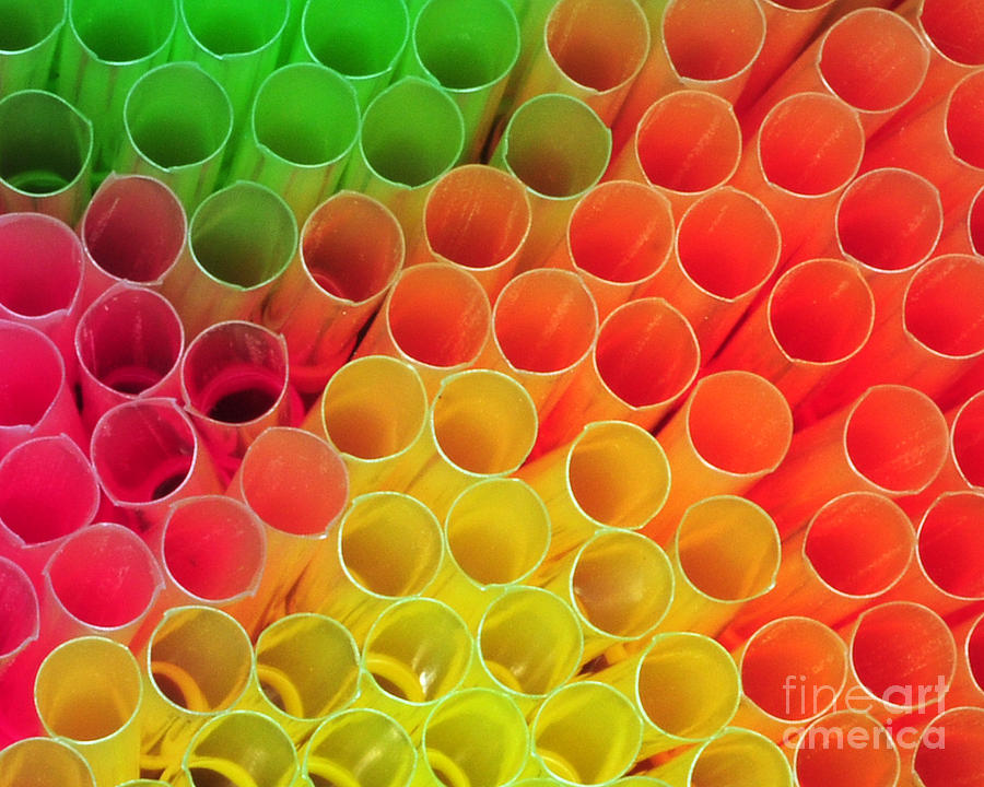 Straws In Color Photograph