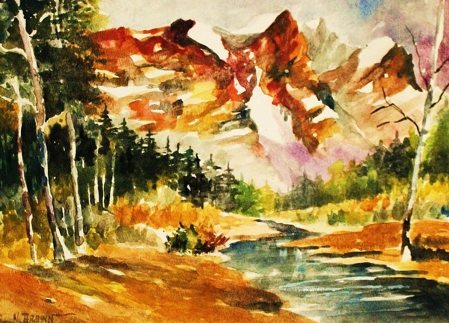 Stream Beneath the Mountain Painting by Al Brown