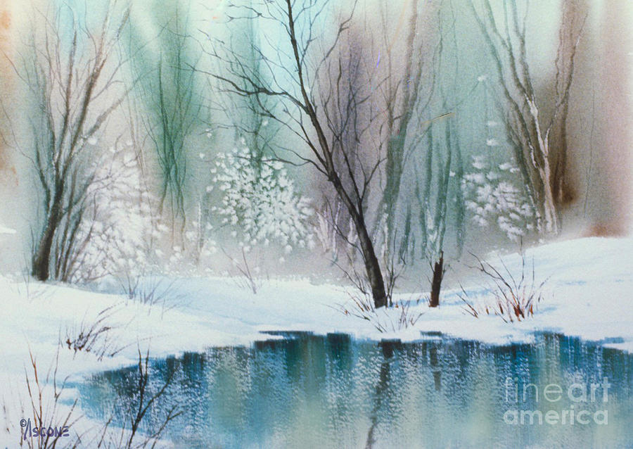Stream Cove in Winter Painting by Teresa Ascone