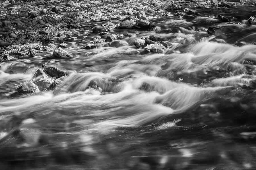 Stream Fall Colors Great Smoky Mountains Painted BW  Photograph by Rich Franco