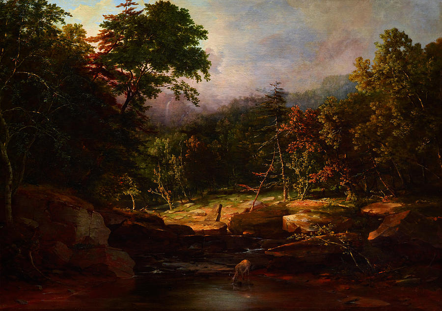 Stream in the Mountains Painting by Celestial Images
