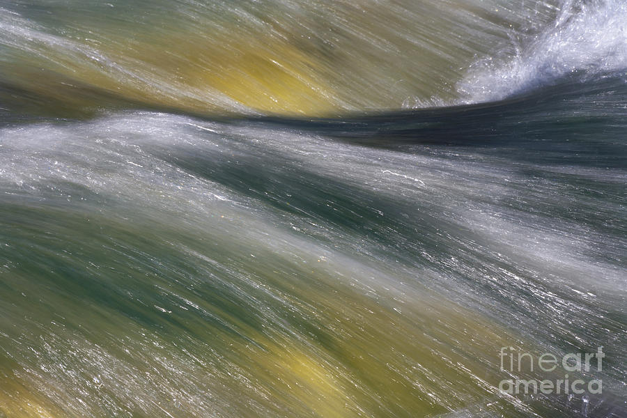 Streaming Water green and yellow Photograph by Heiko Koehrer-Wagner