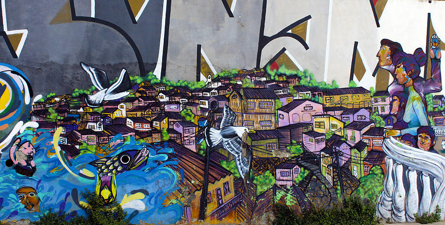 Street art Valparaiso Chile 11 Photograph by Kurt Van Wagner