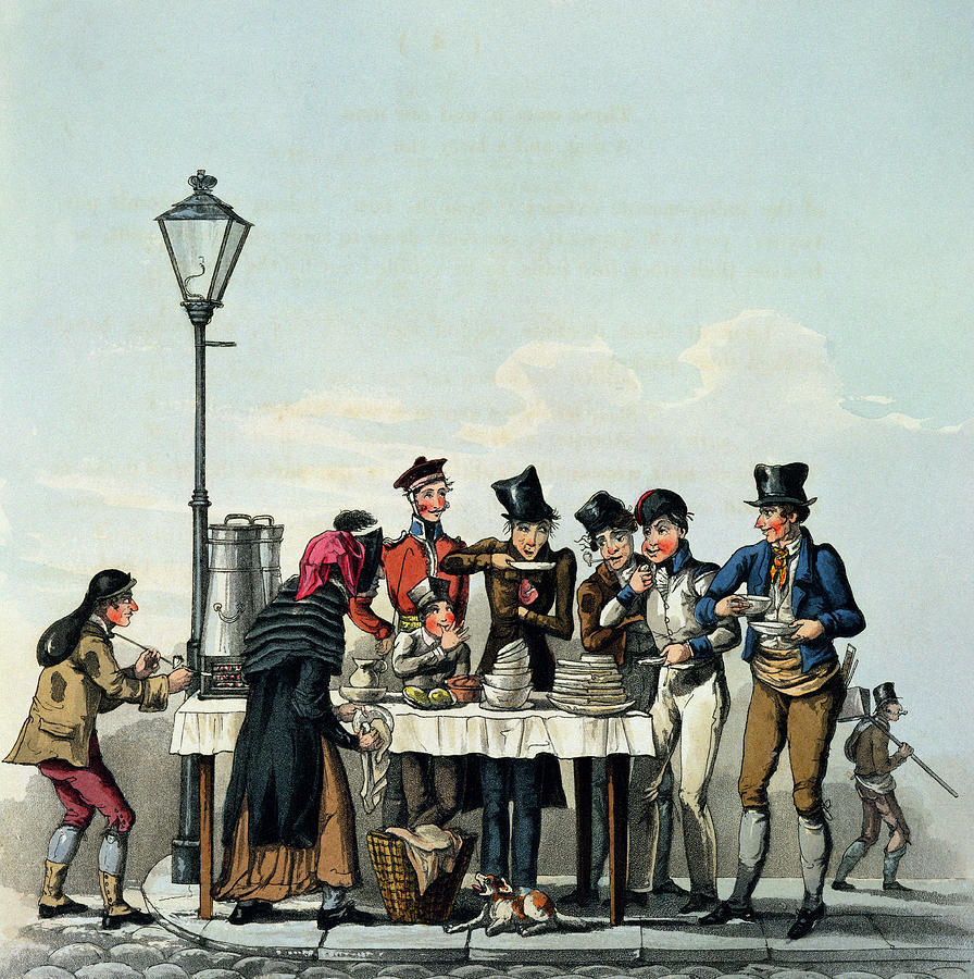 Meal Drawing - Street Breakfast Engraved By G.hunt by English School