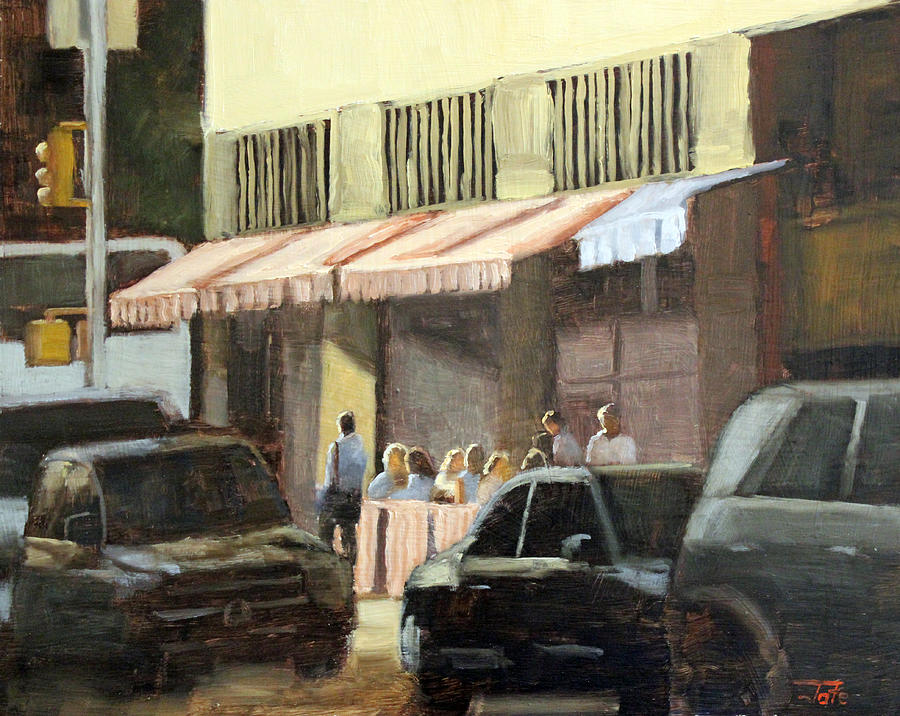 Street cafe Painting by Tate Hamilton
