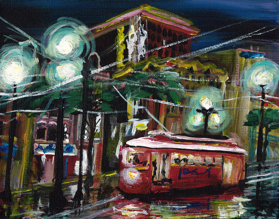 New Orleans Painting - Street Car by Gretchen  Smith