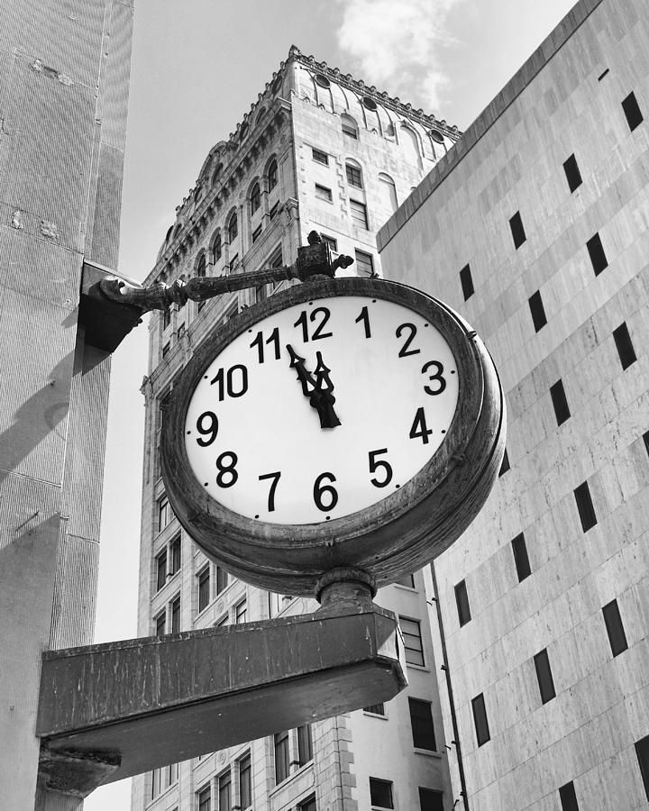 Miami Photograph - Street Clock by Rudy Umans