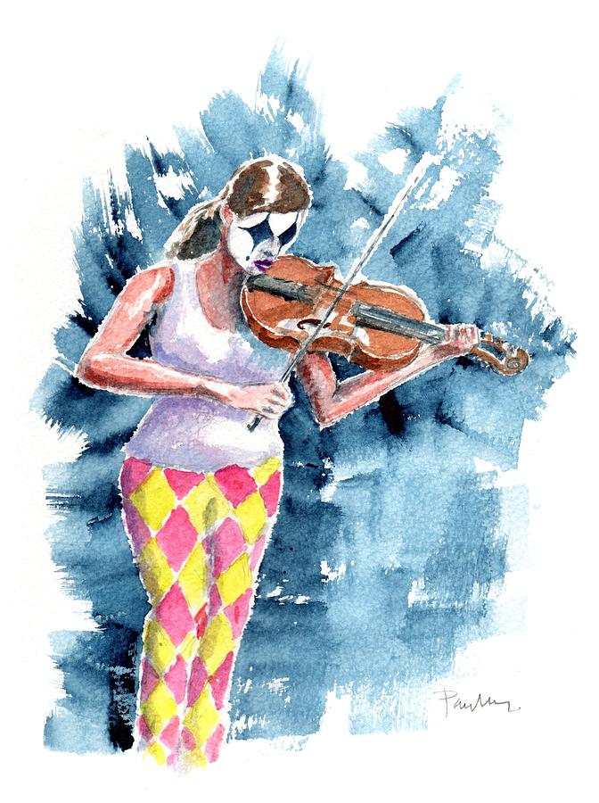 Music Painting - Street Fiddler by Paul K Taylor