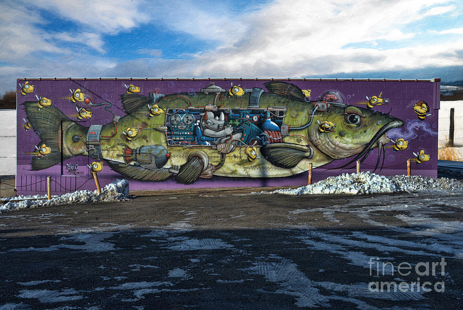 Architecture Photograph - Street Graffiti - Fish Art by Liane Wright