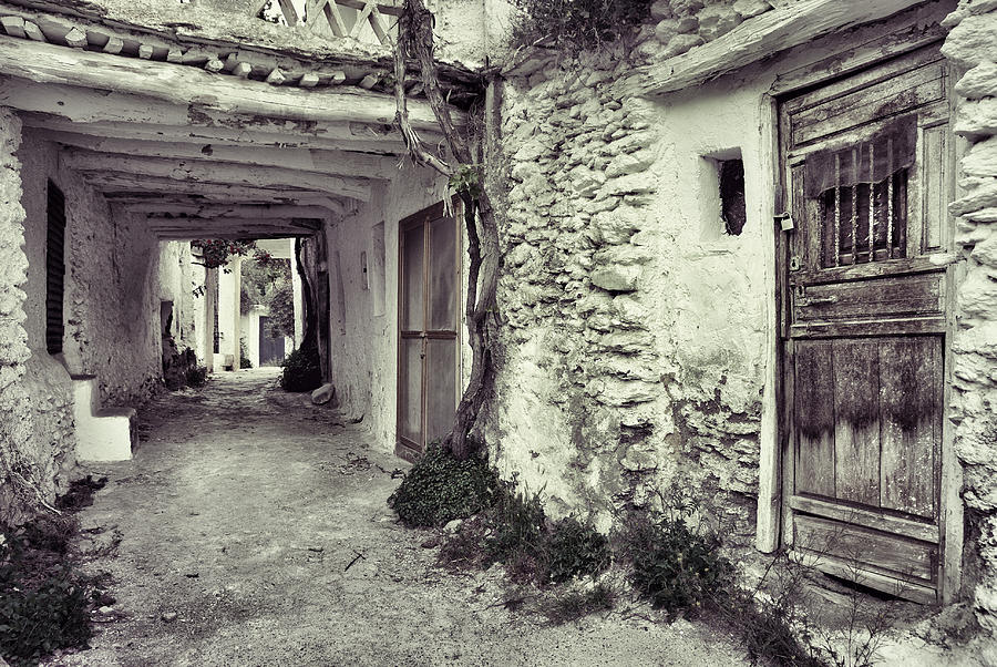 Vintage Photograph - Street in Alpujarra in Granada  by Guido Montanes Castillo