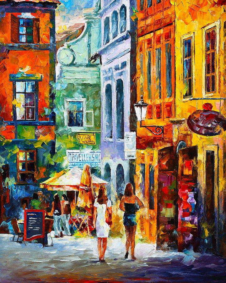 Street Painting - Street in Amsterdam by Leonid Afremov Street Painting - Street in Amsterdam by Leonid Afremov