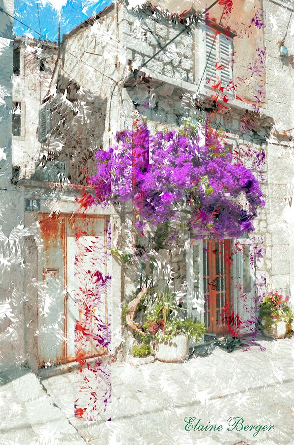 Flower Tapestry - Textile - Street in Dubrovnik by Elaine Berger