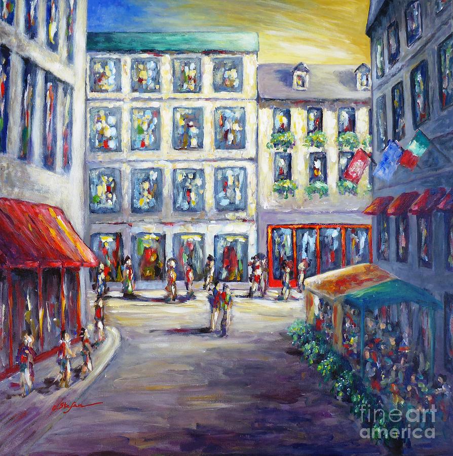 Street in Old Montreal Painting by Cristina Stefan