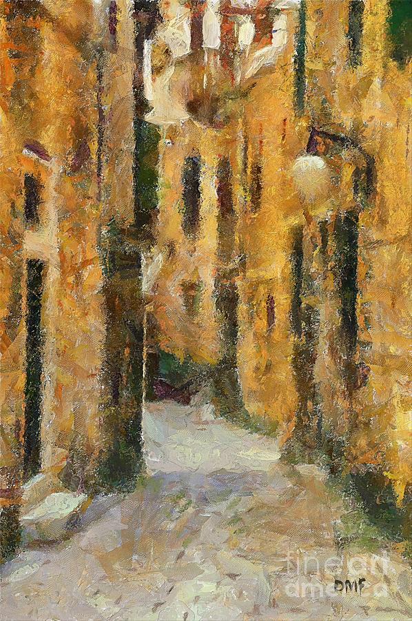 Street in the Old Town Painting by Dragica  Micki Fortuna