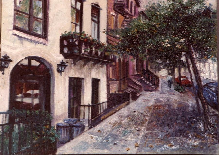 street in the Village NYC Painting by Walter Casaravilla