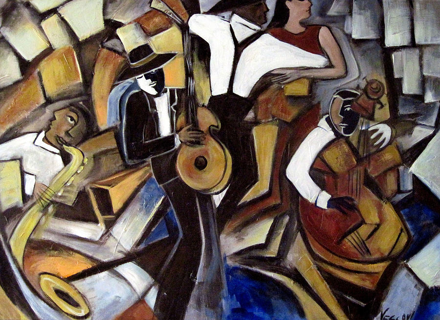 Street Jazz Painting by Valerie Vescovi