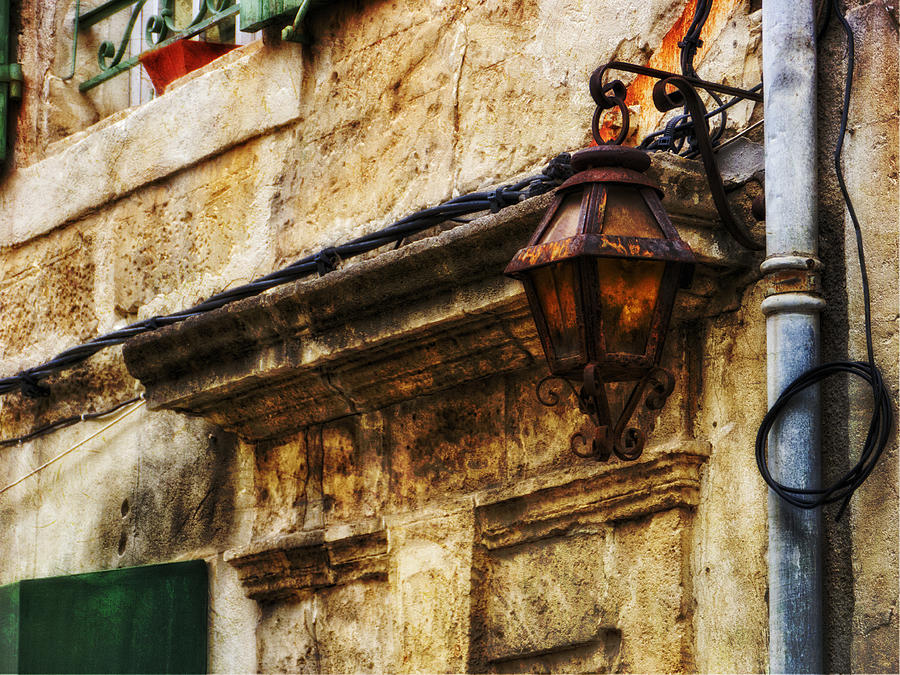 Street Lamp and Wall Texture Arles France Number Five Photograph by Bob Coates
