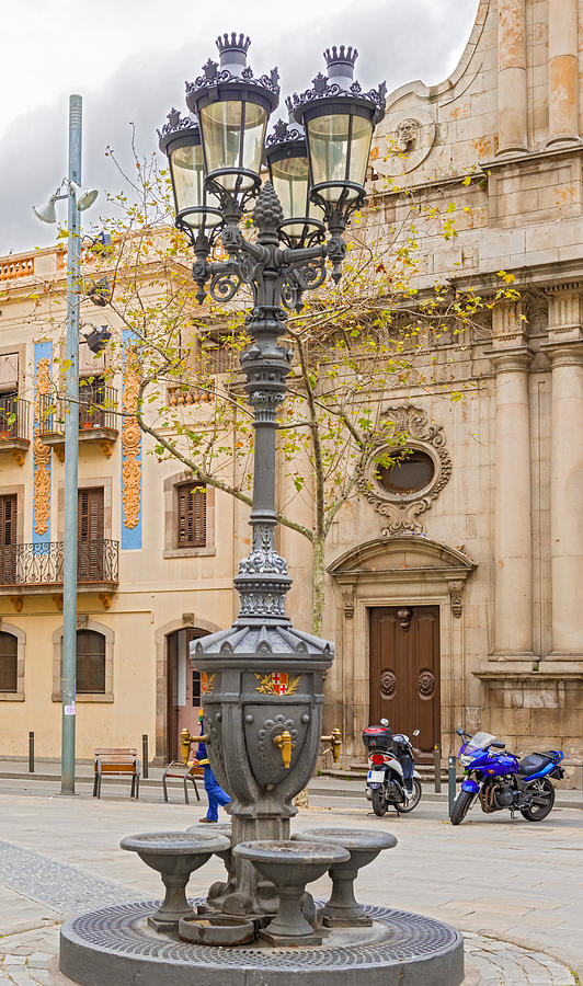 Street Lamp in Barcelona Spain Photograph by Marek Poplawski