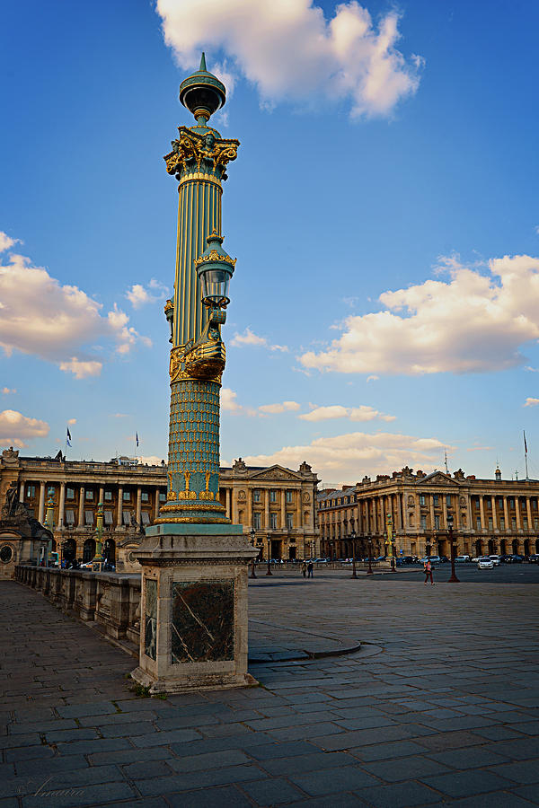 Street Lamps - Place De La Concorde Photograph by Maria Angelica Maira
